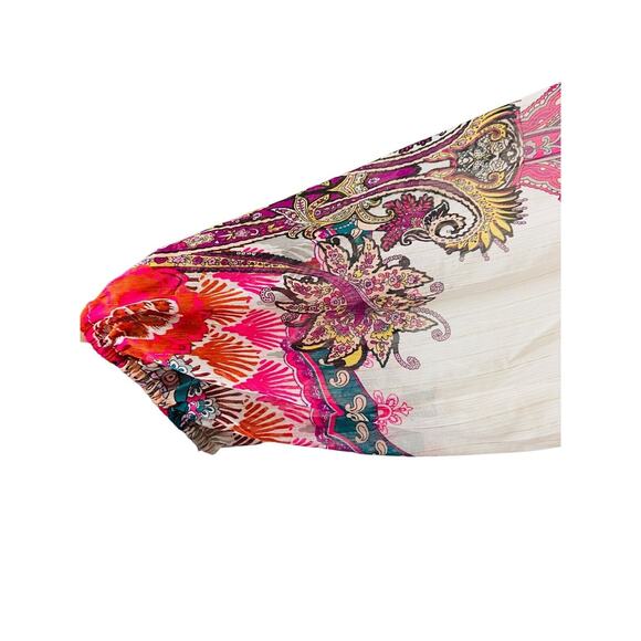 NWT Cato Womens Bohemian Relaxed Fit Printed Blouse Top Puff Sleeve Cream 22/24W - Picture 4 of 7